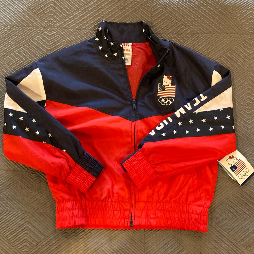 NWT! Hello Kitty x Team USA Olympic Girls Windbreaker Jacket